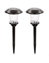 Set de 2 balizas solares LED 6 lúmenes con estaca