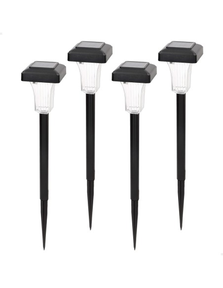 Lot de 4 balises solaires LED 5-10 lumens avec projection décorative