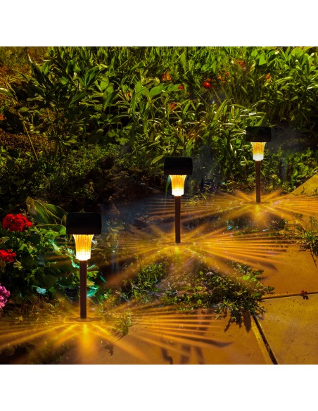 Lot de 4 balises solaires LED 5-10 lumens avec projection décorative