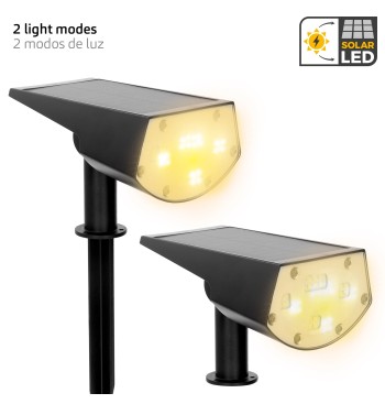 Projecteur solaire LED 5-10 lumens installation 2 en 1 2
