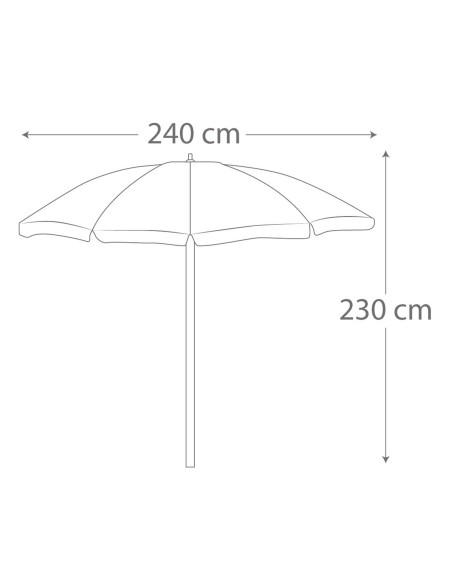 Parapluie de plage avec 8 baleines 240 cm Parapluie de plage de marin