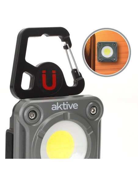 Projecteur LED portable de 1000 lumens avec clip, base magnétique et chargeur USB