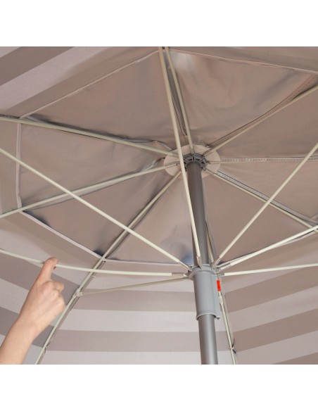 Parapluie de plage coupe-vent 8 tiges 240 cm rayures marinières