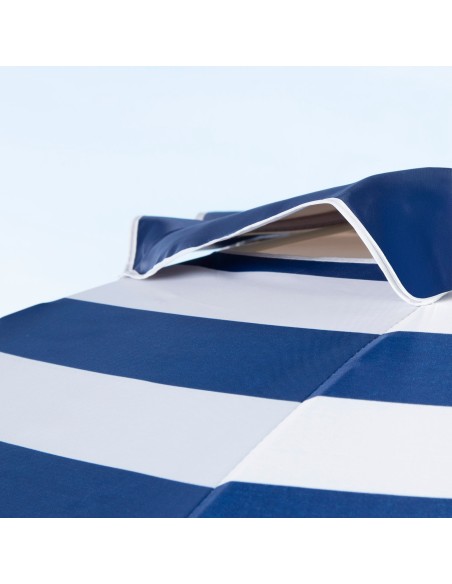 Parapluie de plage coupe-vent 8 tiges 240 cm rayures marinières