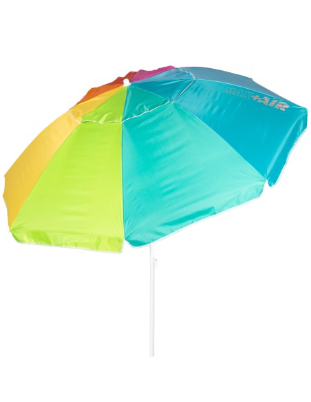 Parapluie de plage coupe-vent 8 tiges 240 cm multicolore