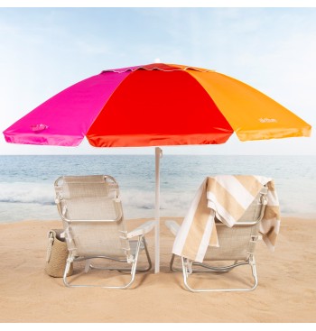 Parapluie de plage coupe-vent 8 tiges 240 cm multicolore 2