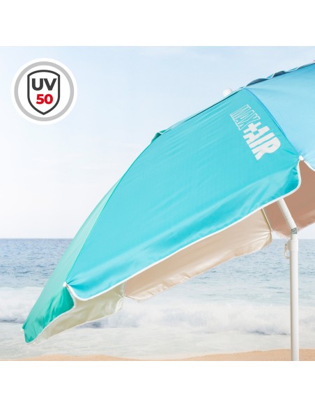 Parapluie de plage coupe-vent 8 tiges 240 cm multicolore
