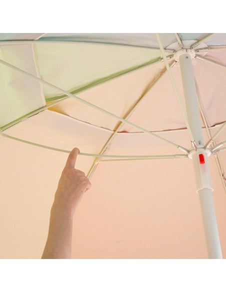 Parapluie de plage coupe-vent 8 tiges 240 cm multicolore