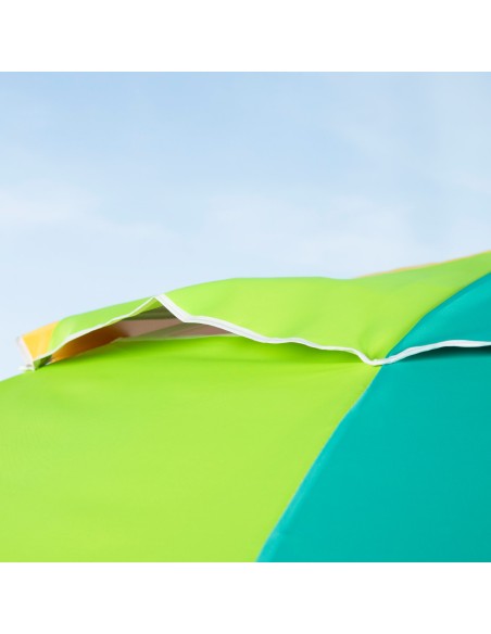 Parapluie de plage coupe-vent 8 tiges 240 cm multicolore