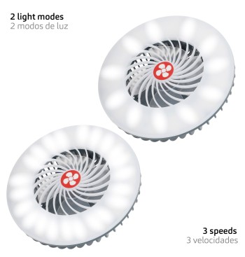 Lampe LED rechargeable avec ventilateur et chargeur USB 2