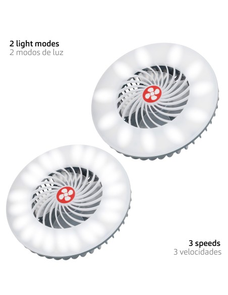 Lampe LED rechargeable avec ventilateur et chargeur USB