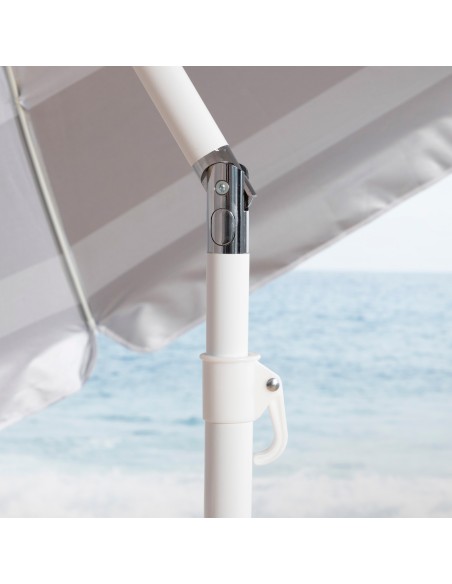 Parapluie de plage 8 tiges 180 cm rayures bleu marine