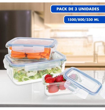 Max Home Pack : 3 récipients hermétiques en verre de... 2