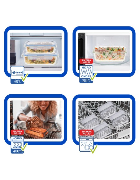 Max Home Pack : 3 récipients hermétiques en verre de 330/800/1 500 ml
