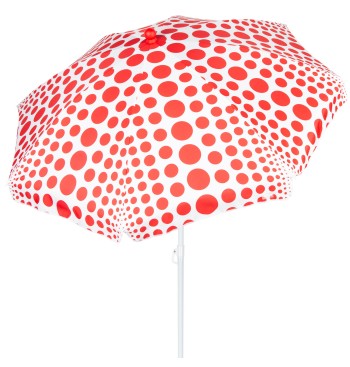 Parapluie de plage 8 tiges 200 cm rouge à pois