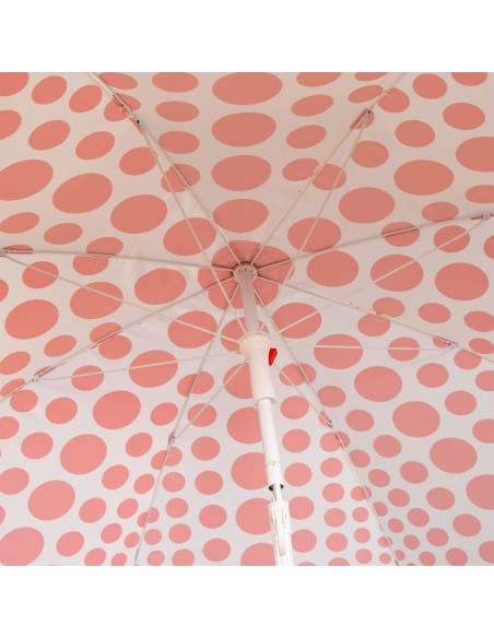 Parapluie de plage 8 tiges 200 cm rouge à pois