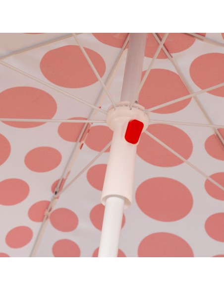 Parapluie de plage 8 tiges 200 cm rouge à pois