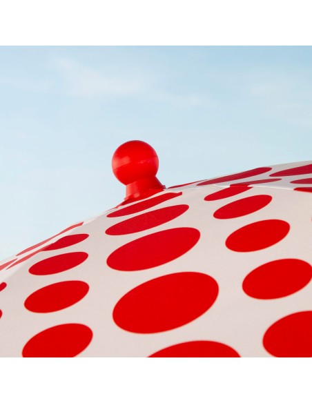 Parapluie de plage 8 tiges 200 cm rouge à pois