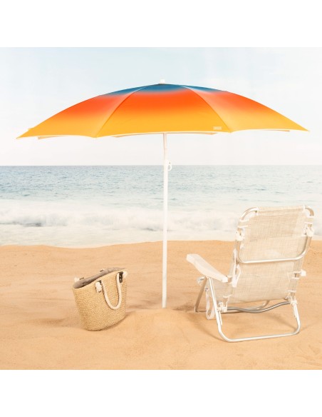 Parapluie de plage 8 tiges 180 cm multicolore
