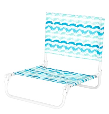 Mini chaise de plage fixe basse (1 kg) 45x50x50 cm vagues
