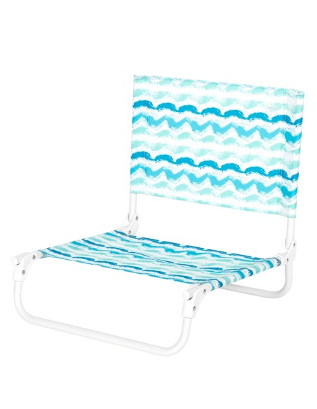 Mini chaise de plage fixe basse (1 kg) 45x50x50 cm vagues