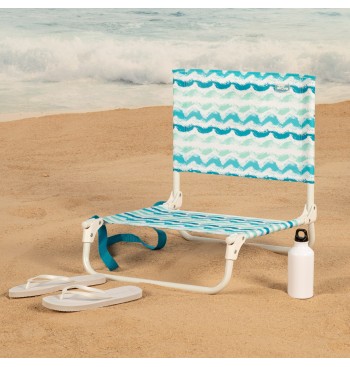 Mini chaise de plage fixe basse (1 kg) 45x50x50 cm vagues 2
