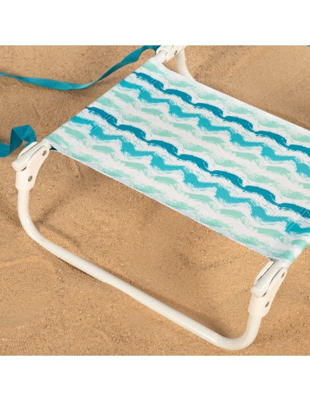 Mini chaise de plage fixe basse (1 kg) 45x50x50 cm vagues
