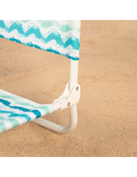 Mini chaise de plage fixe basse (1 kg) 45x50x50 cm vagues