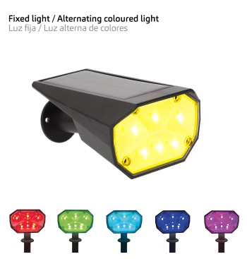 Balise solaire LED, lumière fixe et colorée, 5-10 lumens 2