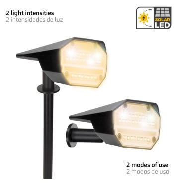 Balise solaire LED lumière chaude avec 2 intensités 5-10... 2