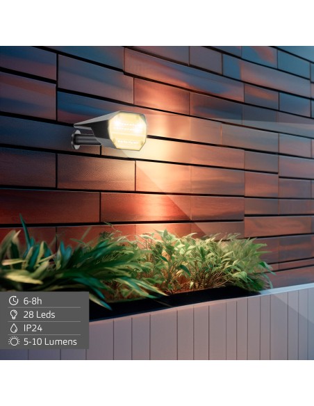 Balise solaire LED lumière chaude avec 2 intensités 5-10 lumens