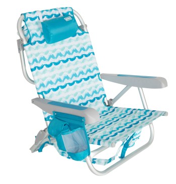 Chaise de plage fixe basse XL 50x45x70 cm vagues