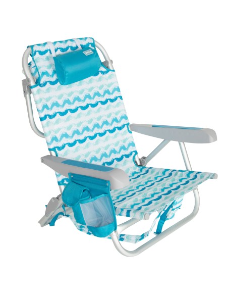 Chaise de plage fixe basse XL 50x45x70 cm vagues