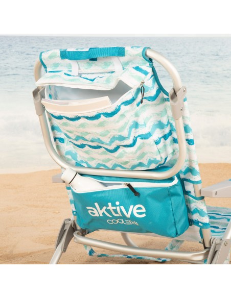 Chaise de plage fixe basse XL 50x45x70 cm vagues