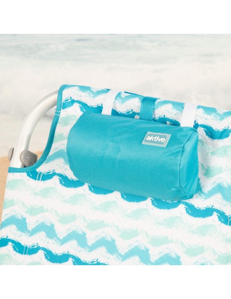 Chaise de plage fixe basse XL 50x45x70 cm vagues