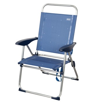 Chaise haute de plage multi-positions 48x60x100 cm bleu...