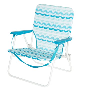 Chaise de plage basse fixe 45x40x70 cm vagues