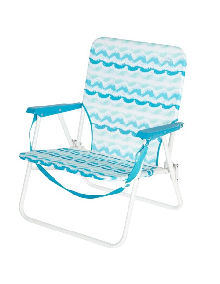 Chaise de plage basse fixe 45x40x70 cm vagues