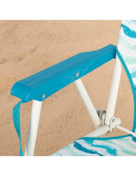 Chaise de plage basse fixe 45x40x70 cm vagues