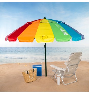 Sombrilla playa antiviento 16 varillas 220 cm multicolor 2