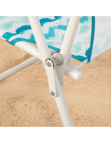 Chaise de plage basse fixe 45x40x70 cm vagues
