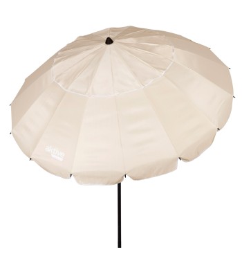 Parapluie de plage coupe-vent 16 tiges 220 cm beige