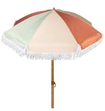 Parapluie de plage 8 tiges 200 cm multicolore avec frange