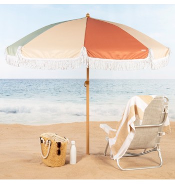Parapluie de plage 8 tiges 200 cm multicolore avec frange 2