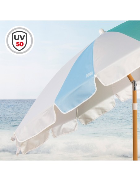 Parasol de plage 8 baleines, 200 cm, arc-en-ciel