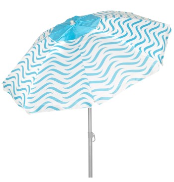 Parapluie de plage coupe-vent 8 mâts 220 cm vagues