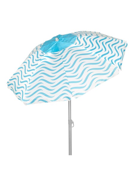 Parapluie de plage coupe-vent 8 cannes 200 cm vagues