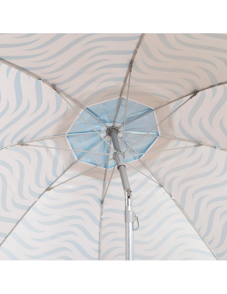 Parapluie de plage coupe-vent 8 cannes 200 cm vagues