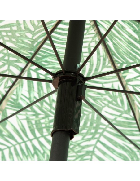 Parapluie de plage 8 tiges 180 cm feuilles avec franges