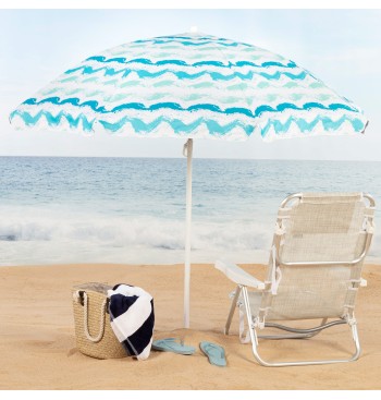 Parapluie de plage 8 cannes 200 cm vagues 2